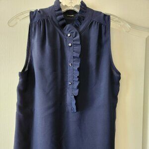 J. Crew Factory navy sleeveless blouse